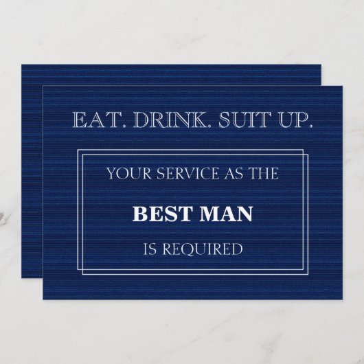 お客様のサービスは花婿介添人として青色で要求 招待状 (正面/裏面)