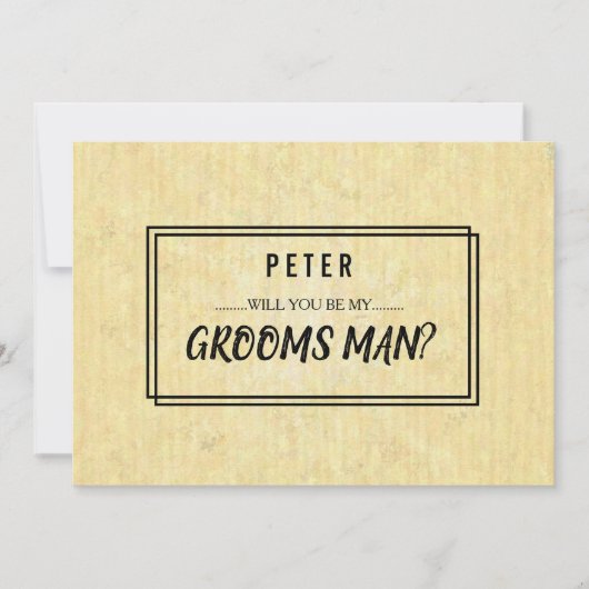 お客様のサービスは花婿介添人Groomsmanとして 招待状 (正面)