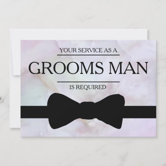 お客様のサービスは花婿介添人Groomsmanとして 招待状 (正面)