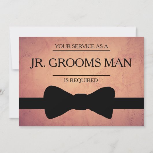 お客様のサービスは花婿介添人Groomsmanとして 招待状 (正面)