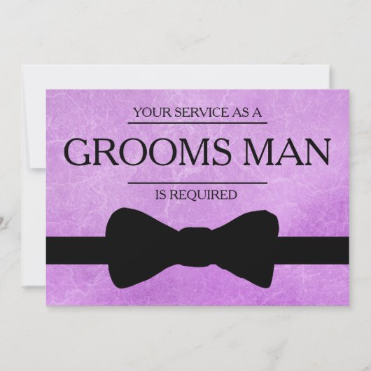 お客様のサービスは花婿介添人Groomsmanとして 招待状 (正面)
