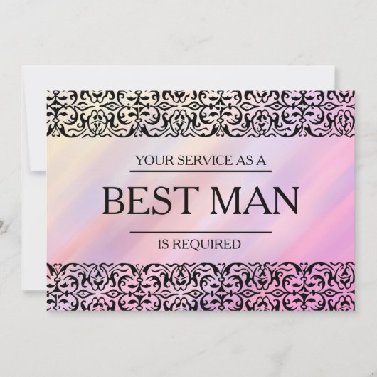 お客様のサービスは花婿介添人Groomsmanとして 招待状 (正面)