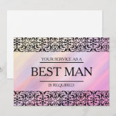 お客様のサービスは花婿介添人Groomsmanとして 招待状 (正面/裏面)