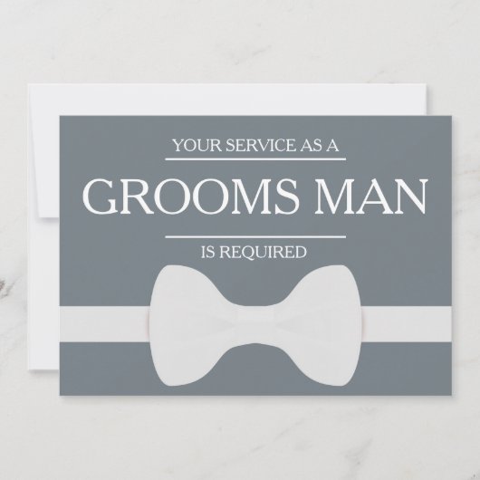 お客様のサービスは花婿介添人Groomsmanとして 招待状 (正面)