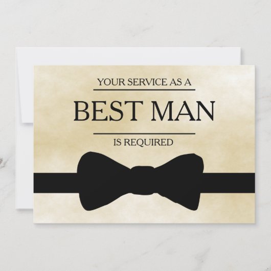 お客様のサービスは花婿介添人Groomsmanとして 招待状 (正面)