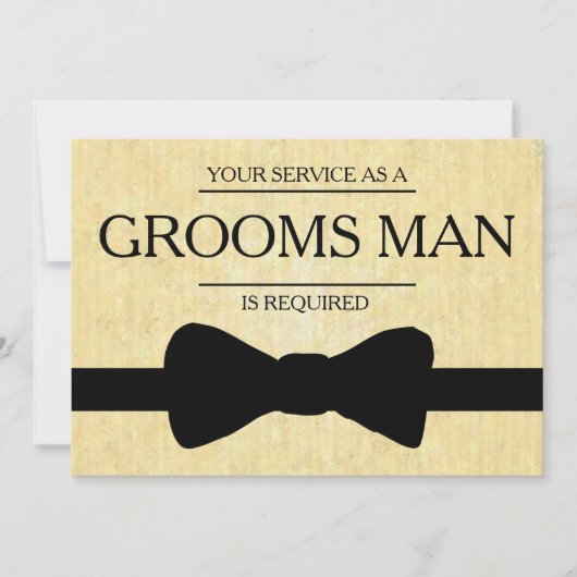 お客様のサービスは花婿介添人Groomsmanとして 招待状 (正面)
