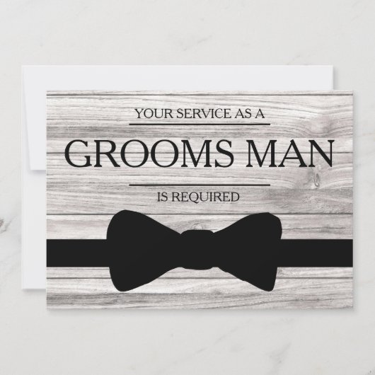 お客様のサービスは花婿介添人Groomsmanとして 招待状 (正面)