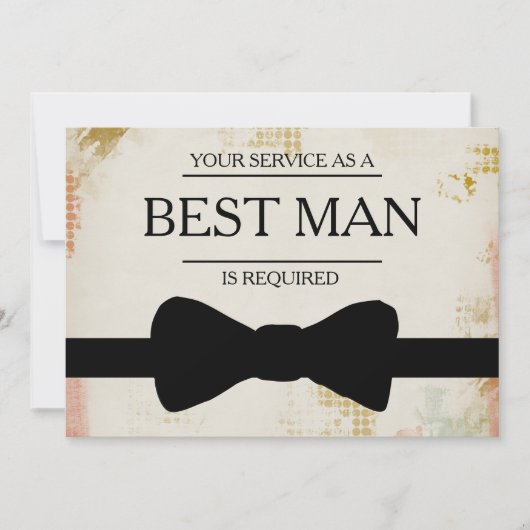 お客様のサービスは花婿介添人Groomsmanとして 招待状 (正面)