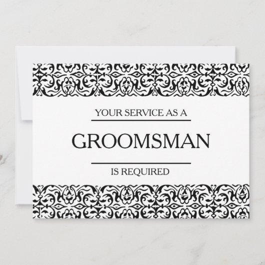 お客様のサービスはGroomsmanとして要求されています 招待状 (正面)