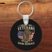 お客様のサービス退役軍人の日に感謝の退役軍人 キーホルダー (正面)