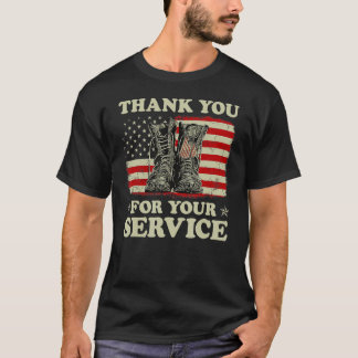 お客様のサービス退役軍人USフラグ退役軍人 Tシャツ