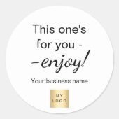 お客様のショッピングのロゴの折り返し ラウンドシール (正面)