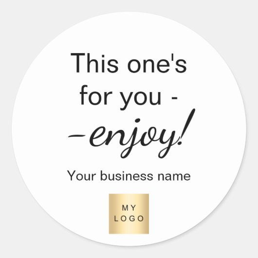 お客様のショッピングのロゴの折り返し ラウンドシール (正面)