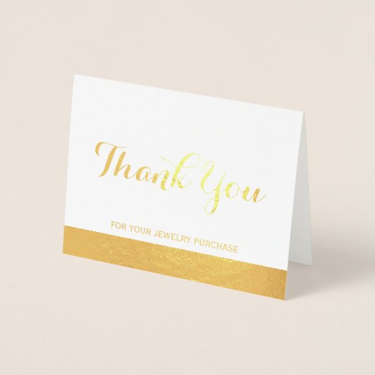 お客様のジュエリー購入に対するLuxury Thank You Note 箔カード (正面)