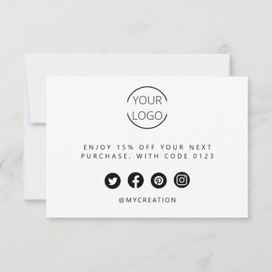 お客様のスモールビジネス向けサンキューカード サンキューカード (裏面)