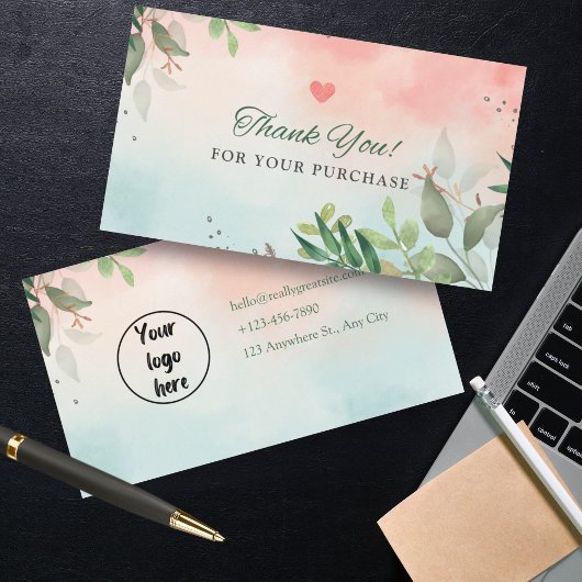 お客様のスモールビジネス向けサンキューカード 名刺