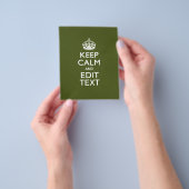 お客様のテキストでKeep Calm&オリーブグリーンの装飾 チラシ (手)