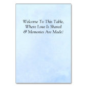 お客様のテーブル番号 - お迎えメッセージ付き 青い牡丹 テーブルナンバー (裏面)