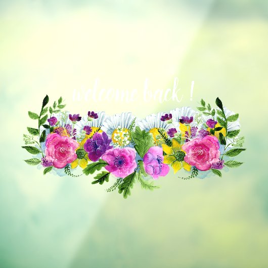 お客様のニーズに合わせてウェルカムバックをカスタマイズ!かわいらしフローラ ウィンドウサイン (シート3)