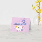 お客様のニーズに応える – かわいいクラウドのグリーティングカード カード (黄色い花)