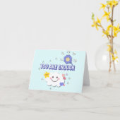 お客様のニーズに応える – かわいいクラウドのグリーティングカード カード (黄色い花)