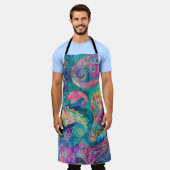 お客様のハートで調理師やパン屋に最適な贈り物 エプロン (着用した状態)