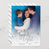 お客様のハートを軽いシルバーホリデー写真に シーズンカード (正面/裏面)