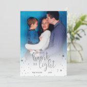 お客様のハートを軽いシルバーホリデー写真に シーズンカード (スタンド正面)