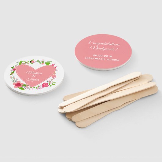 お客様のハートカスタム文字のハンドファンの名前 ハンドファン (組立なし)