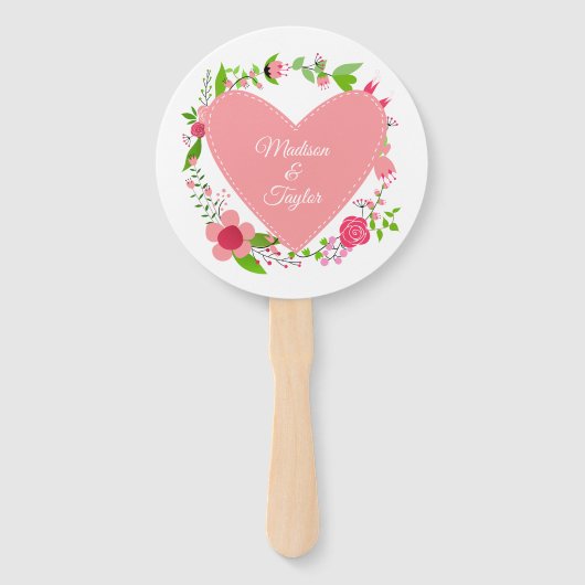 お客様のハートカスタム文字のハンドファンの名前 ハンドファン (正面)