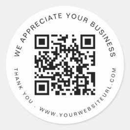 お客様のビジネスに感謝QRコードお名前 ラウンドシール