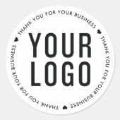 お客様のビジネスのロゴマークに感謝の意カスタム味を表す白 ラウンドシール (正面)