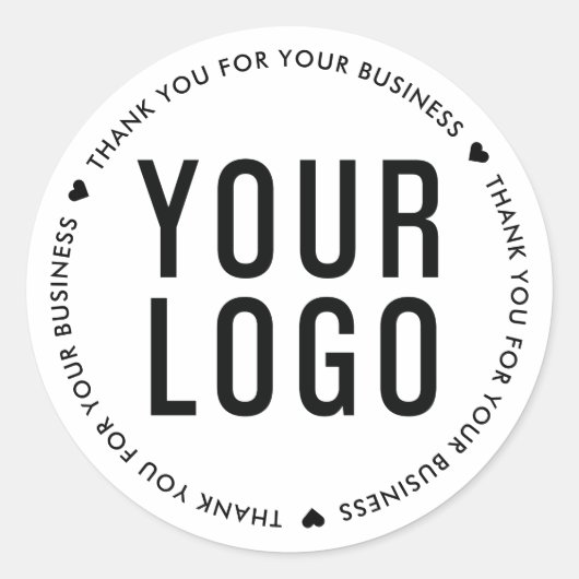 お客様のビジネスのロゴマークに感謝の意カスタム味を表す白 ラウンドシール (正面)