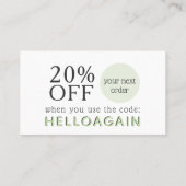 お客様のビジネスクーポンコードショップハート 名刺 (裏面)