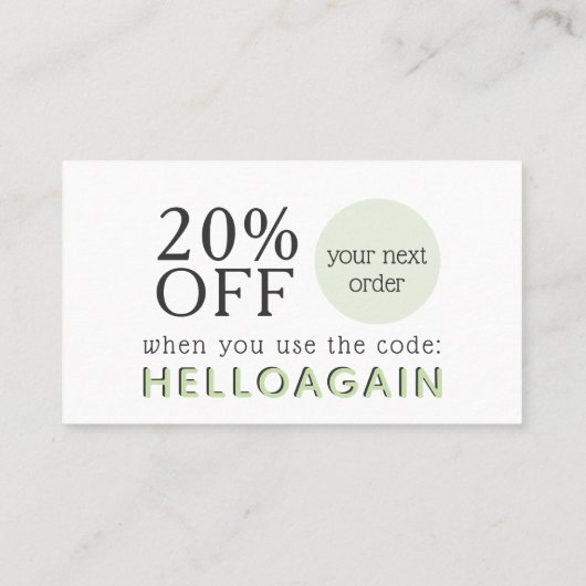 お客様のビジネスクーポンコードショップハート 名刺 (裏面)