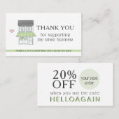 お客様のビジネスクーポンコードショップハート 名刺 (正面/裏面)