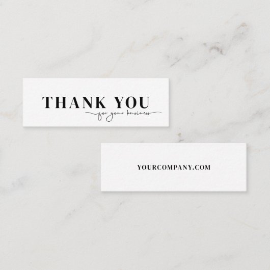 お客様のビジネススクリプトに感謝 スキニー名刺 (正面/裏面)