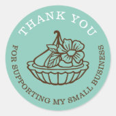 お客様のビジネスティール(緑がかった色)ベーカリー ラウンドシール (正面)