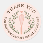 お客様のビジネスベーカリーウィスクロゴに感謝 ラウンドシール (正面)