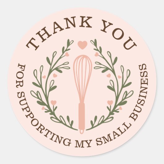 お客様のビジネスベーカリーウィスクロゴに感謝 ラウンドシール (正面)