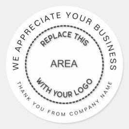 お客様のビジネスロゴに感謝する名前 ラウンドシール