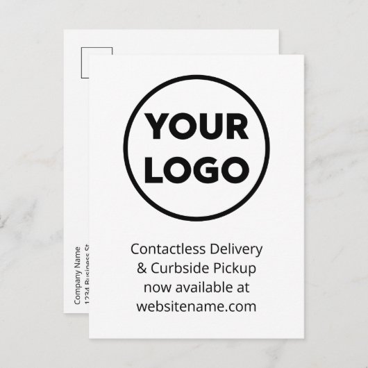 お客様のビジネスロゴの配信とカードサイドピックアップ 案内ポストカード (正面/裏面)