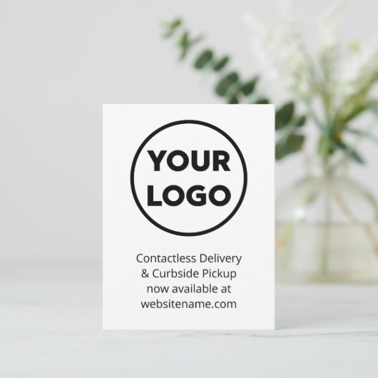 お客様のビジネスロゴの配信とカードサイドピックアップ 案内ポストカード (スタンド正面)