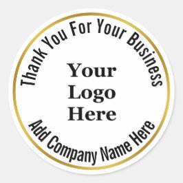 お客様のビジネスロゴ白黒金ゴールド ラウンドシール