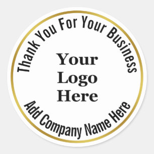 お客様のビジネスロゴ白黒金ゴールド ラウンドシール