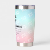 お客様のビジネスロゴ（片面）タイル張りロゴ&グラデーション 保温保冷タンブラー (背面)