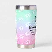 お客様のビジネスロゴ（片面）タイル張りロゴ&グラデーション 保温保冷タンブラー (正面)