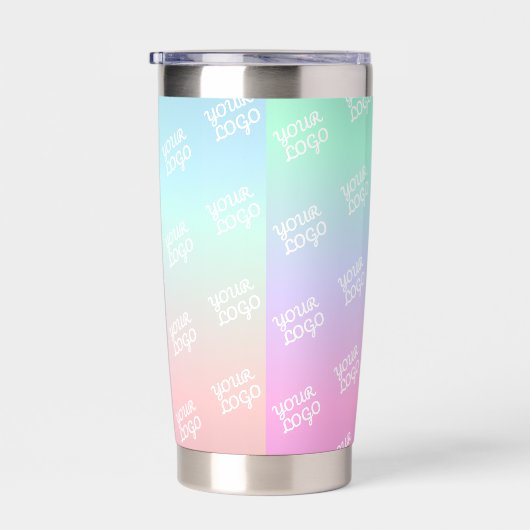 お客様のビジネスロゴ（片面）タイル張りロゴ&グラデーション 保温保冷タンブラー (右面)