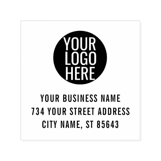 お客様のビジネス ロゴ 住所 セルフインキングスタンプ (デザイン)