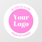 お客様のビジネス ロゴ & 編集可能なテキスト テンプレート | ピンク ウィンドウサイン (シート)